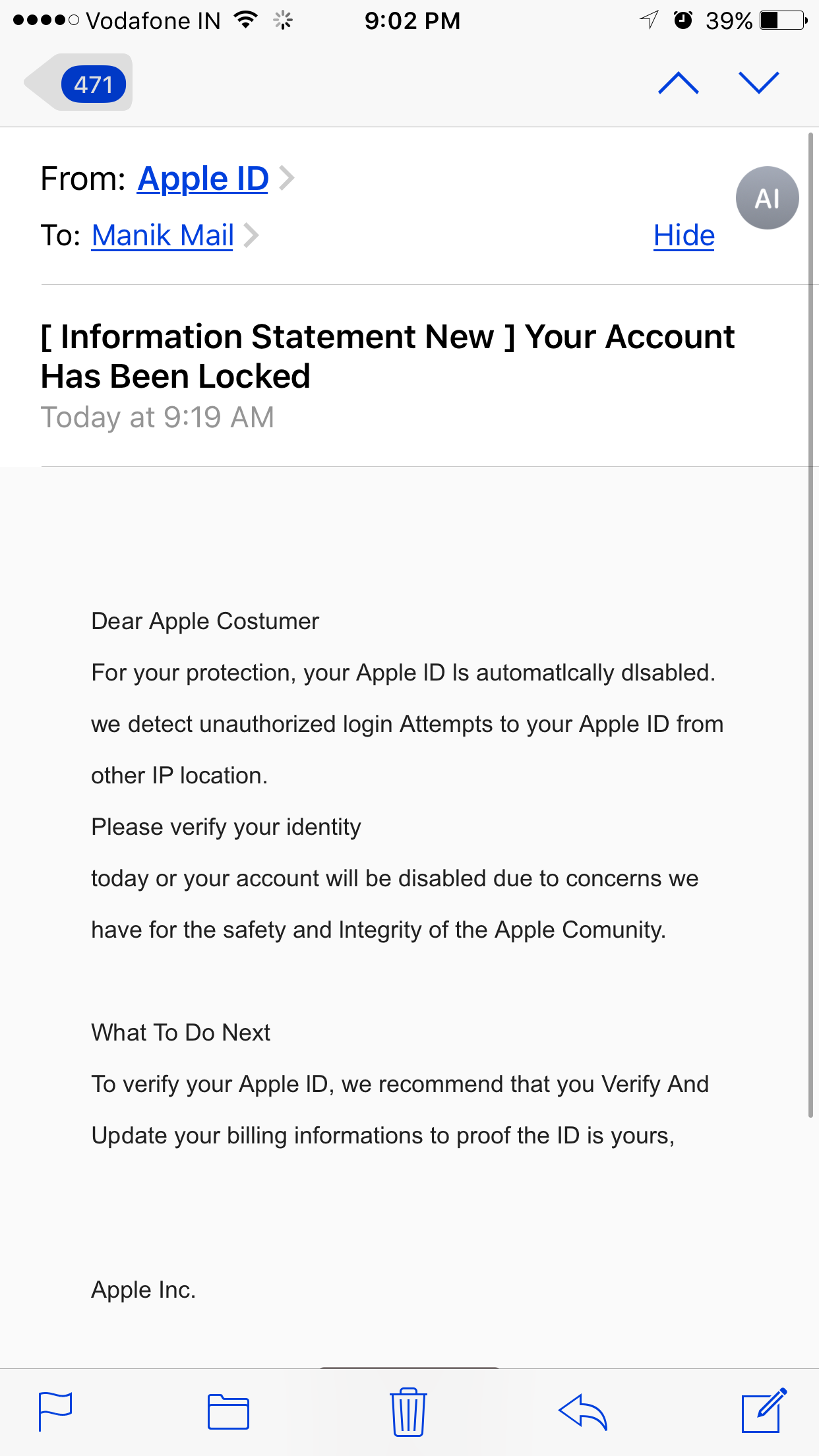 fake apple id
