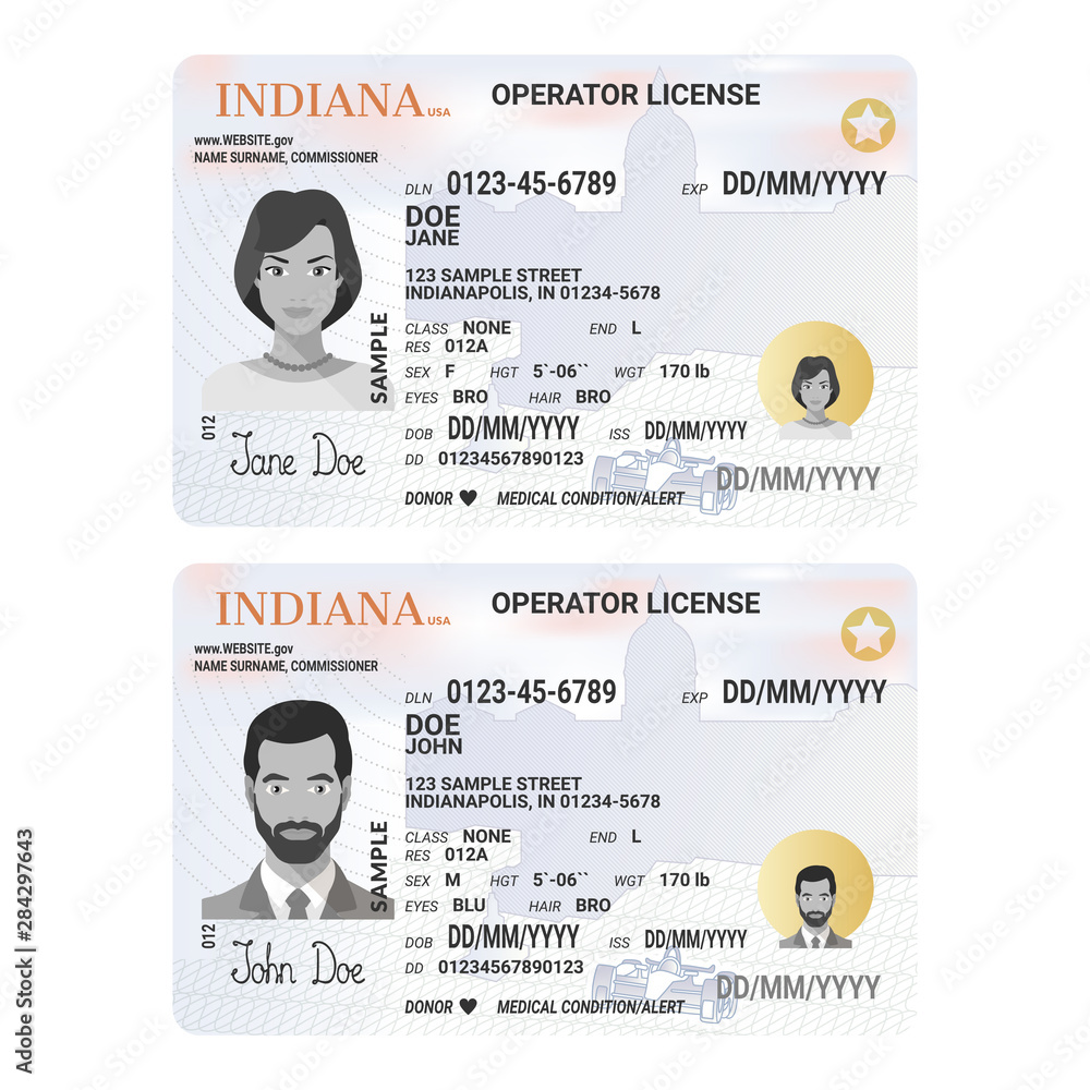 Indiana fake id card