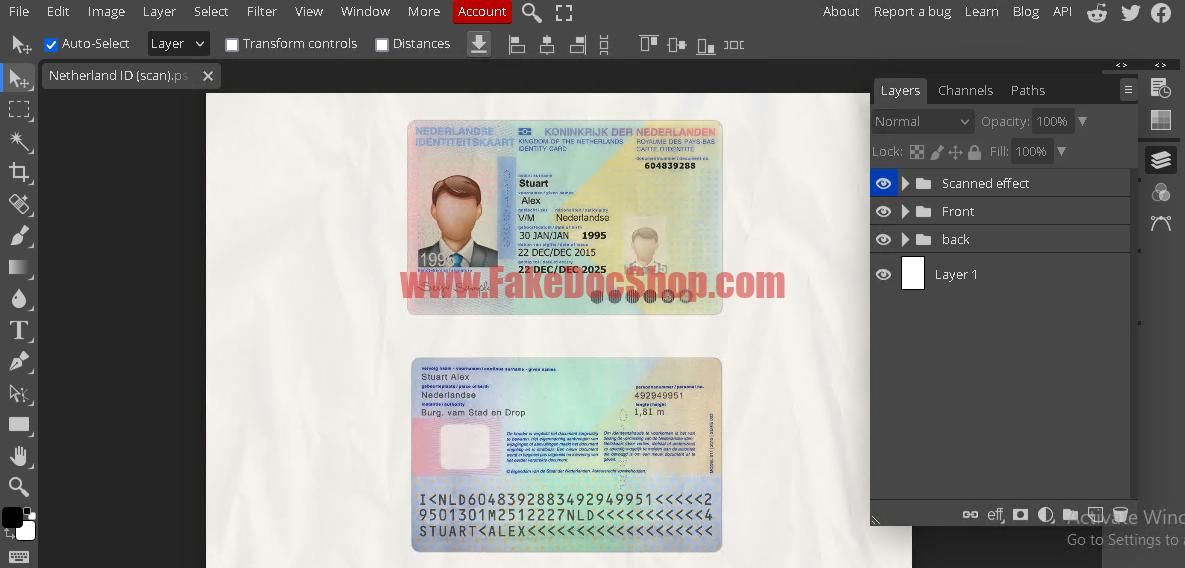 Netherlands id card templates